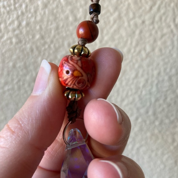 Bohemian Beaded Suncatcher with Sunflower Charm - Picture 6 of 13